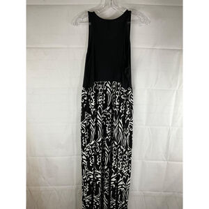 Grecerelle Women's Sleeveless Maxi Dress Black White Floral Size 2XL New